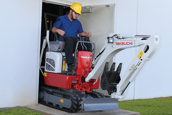 Retractable Undercarriage and Foldable ROPS - allow the TB210R to travel through standard doorways and areas with limited access with ease.